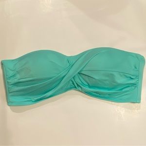 Sz M Massimo bandeau twist Bikini top aqua blue green padded cups Get $10 signup